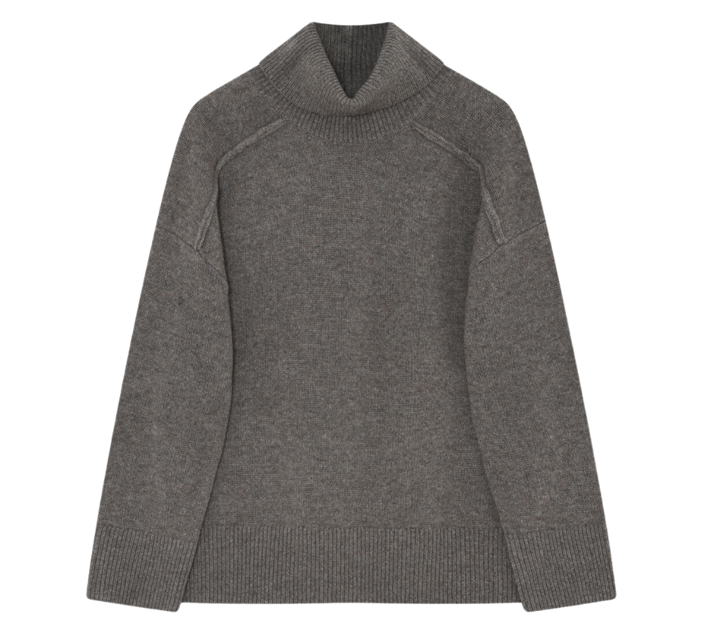 Clarke uldstriktrøje - Chocolate Chip Melange